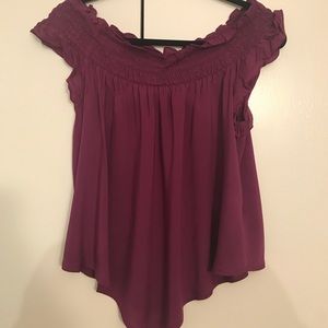 Express Off the Shoulder Ruffle Blouse Size Medium
